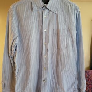 Tommy Hilfiger Light Blue Striped Button Down Shirt Large